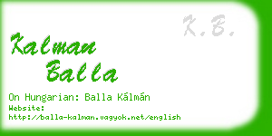 kalman balla business card