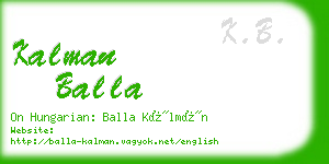 kalman balla business card